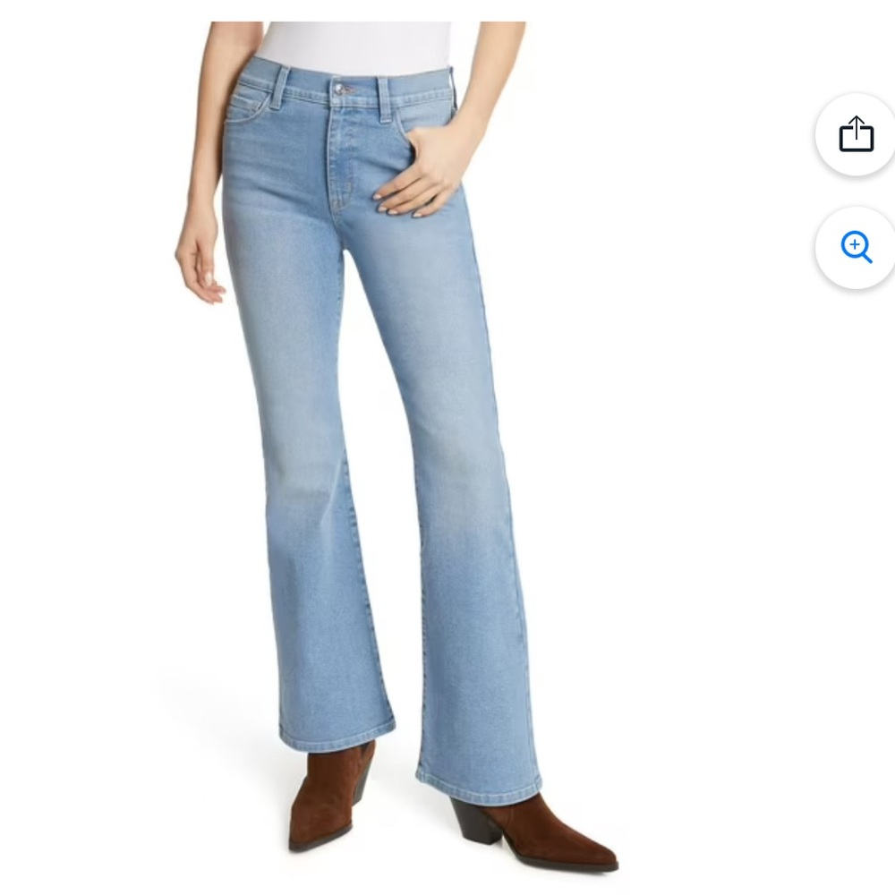 Jessica Simpson Ladies High-Rise 5-pocket Flare Jeans, Light Wash, Blue, Size 16 - Picture 5 of 6